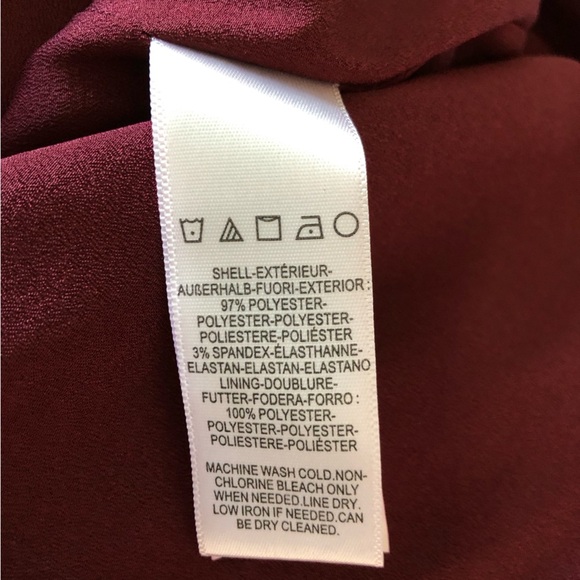 NWT DRESS THE POPULATION Bailey Magenta Wine Off Shoulder Midi Dress Size XS - Picture 9 of 9